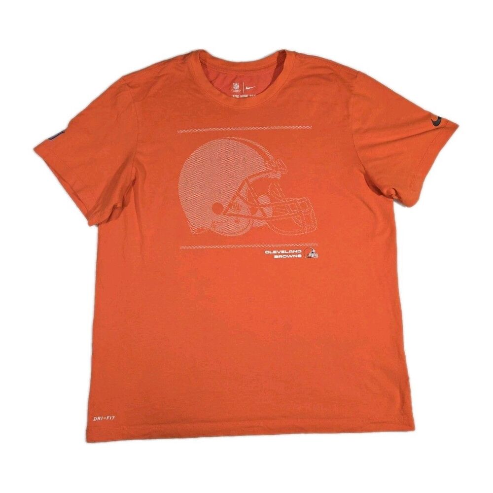 Nike DriFit NFL Cleveland Browns On Field Apparel Orange T Shirt Mens XL